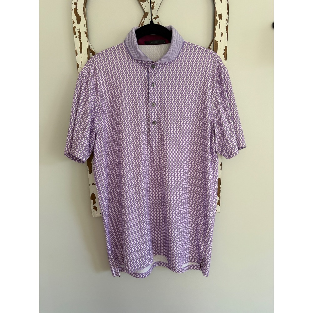 Greyson Moonshine All Over Print Men's Size Small Golf Performance Polo Shirt